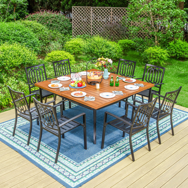 Lark Manor Ballarat 8 Person Square Outdoor Dining Set & Reviews Wayfair